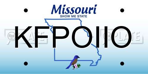 KFPOIIO Missouri License Plate