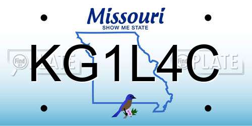 KG1L4C Missouri License Plate