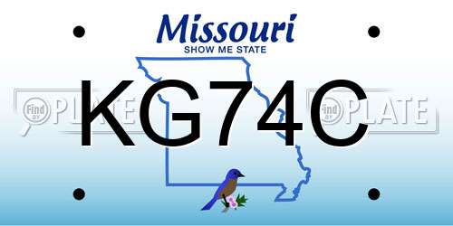 KG74C Missouri License Plate