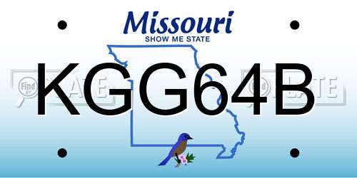 KGG64B Missouri License Plate