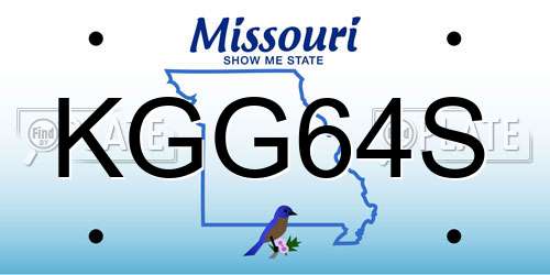 KGG64S Missouri License Plate