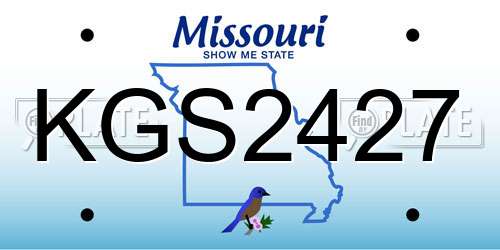 KGS2427 Missouri License Plate