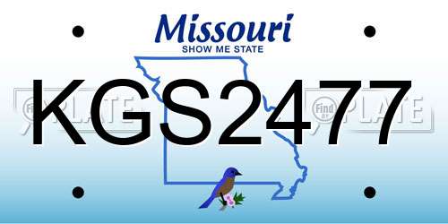 KGS2477 Missouri License Plate