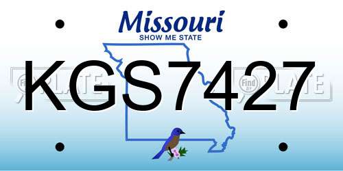 KGS7427 Missouri License Plate