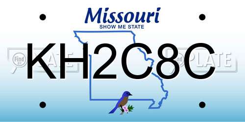KH2C8C Missouri License Plate