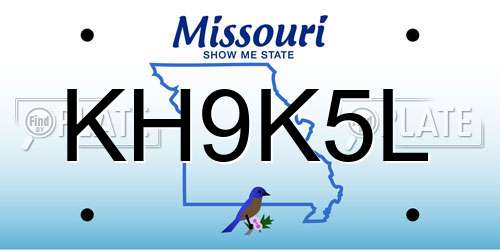 KH9K5L Missouri License Plate