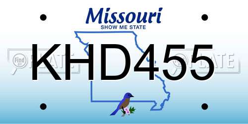 KHD455 Missouri License Plate