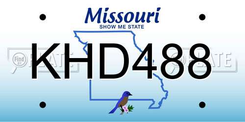 KHD488 Missouri License Plate