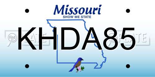 KHDA85 Missouri License Plate