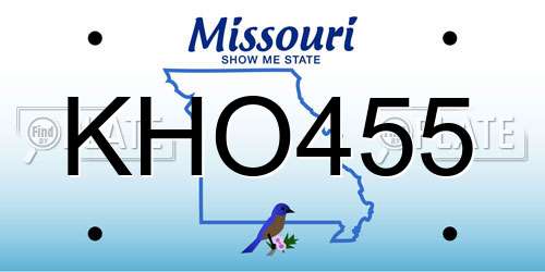 KHO455 Missouri License Plate