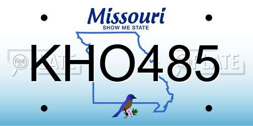 KHO485 Missouri License Plate