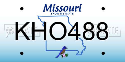 KHO488 Missouri License Plate