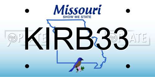 KIRB33 Missouri License Plate