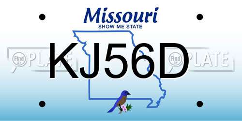 KJ56D Missouri License Plate