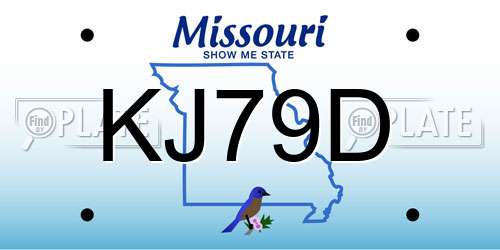 KJ79D Missouri License Plate