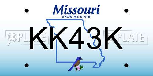 KK43K Missouri License Plate