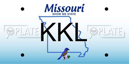 KKL Missouri License Plate