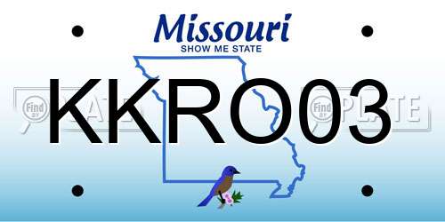 KKRO03 Missouri License Plate