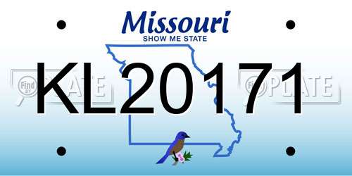 KL20171 Missouri License Plate