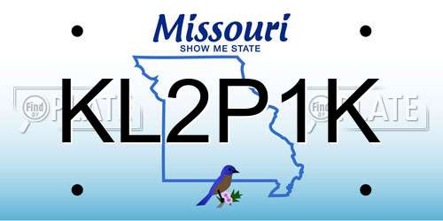 KL2P1K Missouri License Plate