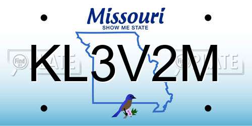 KL3V2M Missouri License Plate