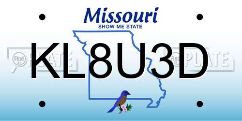 KL8U3D Missouri License Plate