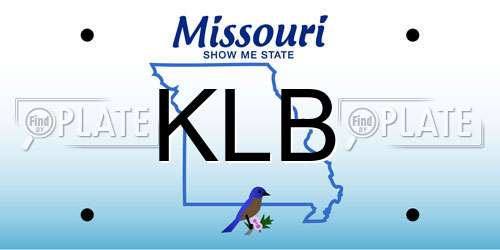 KLB Missouri License Plate