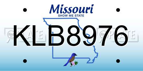 KLB8976 Missouri License Plate