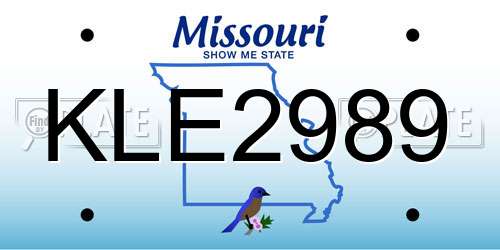 KLE2989 Missouri License Plate