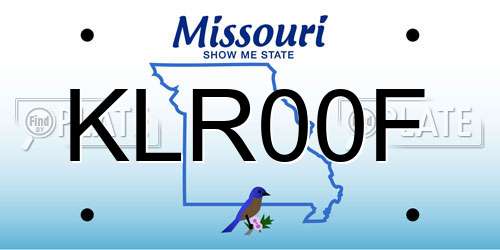 KLR00F Missouri License Plate