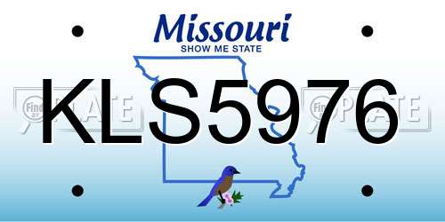 KLS5976 Missouri License Plate