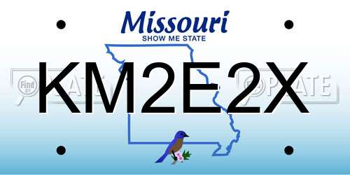KM2E2X Missouri License Plate