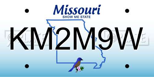 KM2M9W Missouri License Plate