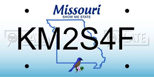 KM2S4F Missouri License Plate
