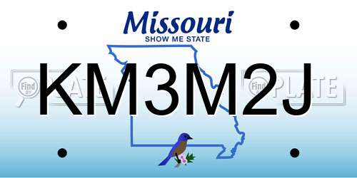 KM3M2J Missouri License Plate