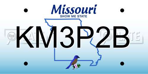 KM3P2B Missouri License Plate