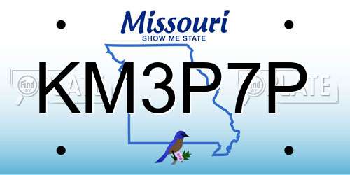 KM3P7P Missouri License Plate