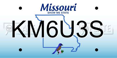 KM6U3S Missouri License Plate