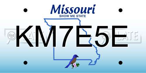 KM7E5E Missouri License Plate