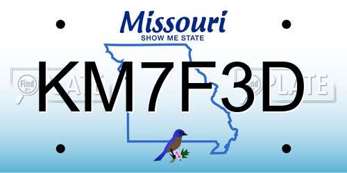 KM7F3D Missouri License Plate