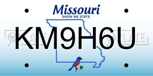KM9H6U Missouri License Plate
