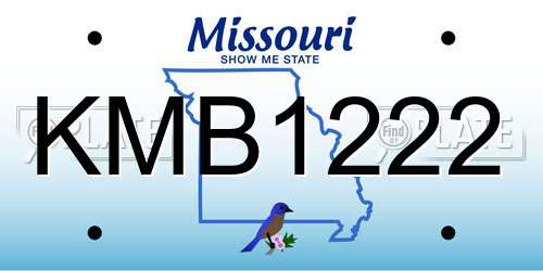 KMB1222 Missouri License Plate
