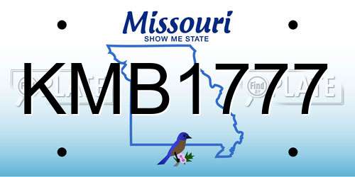 KMB1777 Missouri License Plate