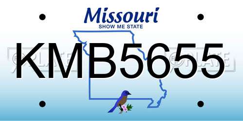 KMB5655 Missouri License Plate
