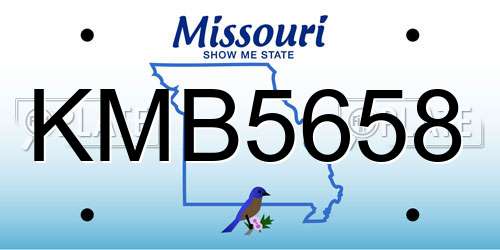 KMB5658 Missouri License Plate