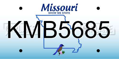 KMB5685 Missouri License Plate