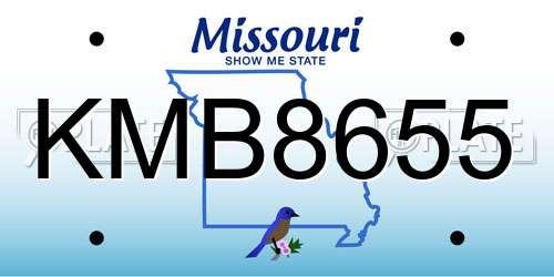KMB8655 Missouri License Plate
