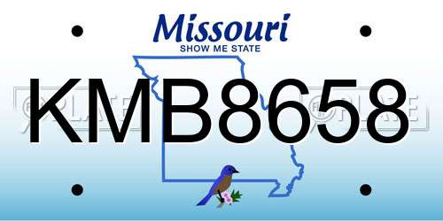 KMB8658 Missouri License Plate