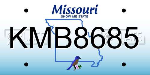 KMB8685 Missouri License Plate