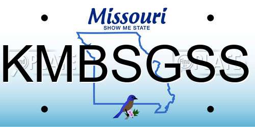 KMBSGSS Missouri License Plate